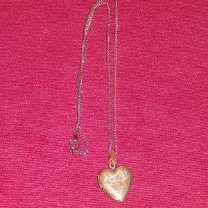 Etched sterling silver heart locket